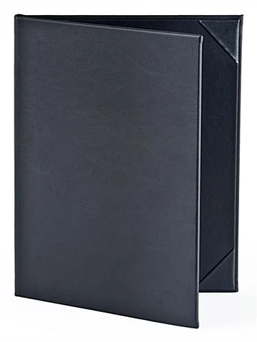 Menu Cover For 8.5 X 11 Menus, Photo Album Corners, Double Panel - Black