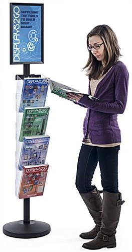 11 X 17 Sign Stand With Literature Pockets, 4"/8.5"w, Slide-In, Double-Sided - Black - Image 6