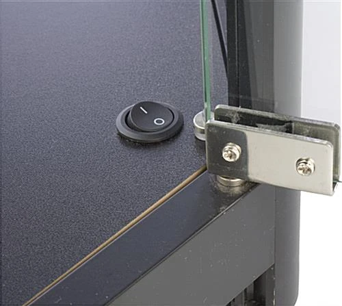 4ft. Corner Retail Display Case W/LED Side Lights, Hinged Door- Black - Image 5