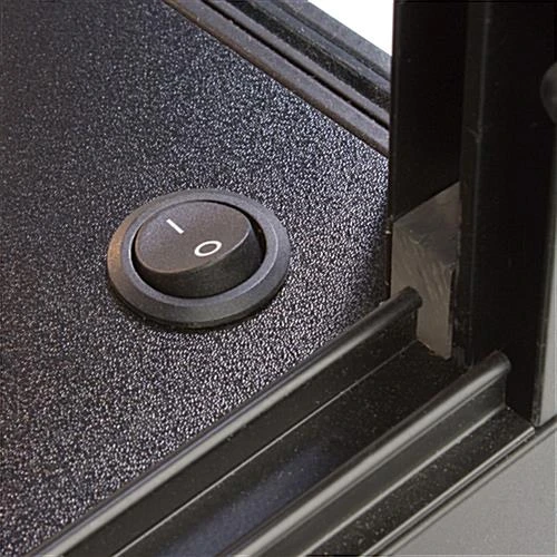 60" Retail Display Case W/LED Side Lights, Sliding Door, Push-in Lock - Black - Image 5