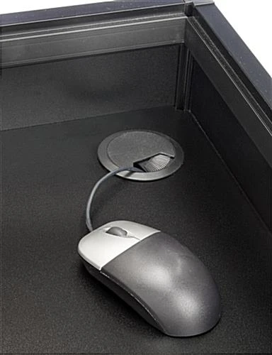 36" Cash Register Stand W/Locking Drawer, Adjustable Shelf, Ships Assembled - Black - Image 3