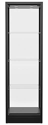 31.5" Glass Display Case W/ Top Lights, Adjustable Shelves, Locking - Black - Image 3