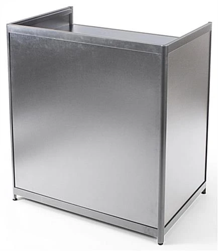 36" Cash Register Stand W/Locking Drawer, Adjustable Shelf, Ships Assembled - Silver - Image 2