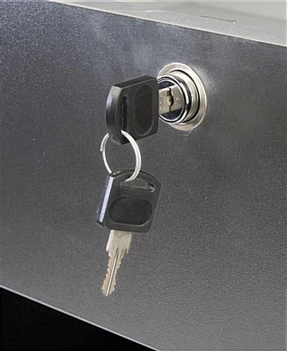 36" Cash Register Stand W/Locking Drawer, Adjustable Shelf, Ships Assembled - Silver - Image 4