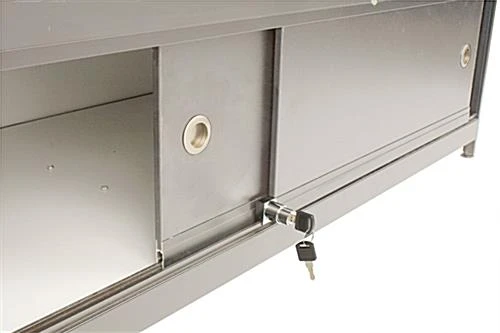 48β Display Case W/Cabinet, 4 LED Lights, Slider Door, Ships Assembled - Silver - Image 3