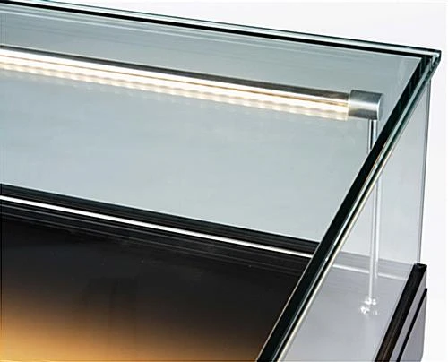 Semi-Gloss Black Jewelry Display Case With Hydraulic Lift Opening - Image 2