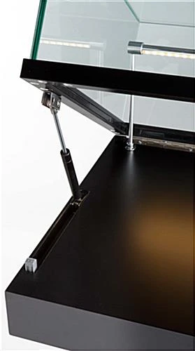 Semi-Gloss Black Jewelry Display Case With Hydraulic Lift Opening - Image 4