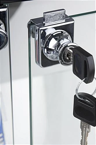 40" Display Case W/ LED Top & Side Lights, 4 Fixed Shelves, Hinged Doors - Black - Image 3