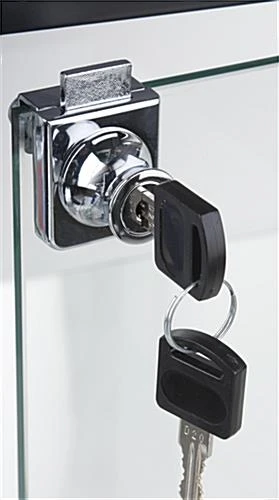 Display Case W/ LED Lighting, 4 Fixed Shelves & Locking Door - Black - Image 3