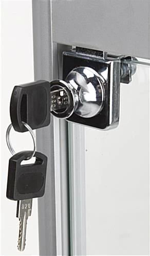 Display Case W/ LED Lighting, 4 Fixed Shelves & Locking Door - Silver - Image 3