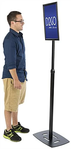 11 X 17 Menu Stand For Floor, Snap Open, Adjustable Height - Black - Image 5