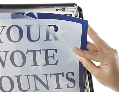 11 X 17 Menu Stand For Floor, Snap Open, Adjustable Height - Black - Image 7