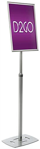 18 X 24 Menu Stand For Floor, Snap Open, Adjustable Height - Silver