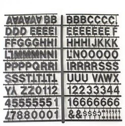 1" Letter Set, 930 Pieces - Black
