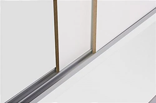 4β Display Counter W/ White Finish, Adjustable Tempered Glass Shelf & Sliding Doors - Image 4