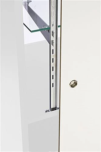 5' Display Cabinet W/ White Finish, Adjustable Tempered Glass Shelf & Sliding Doors - Image 3