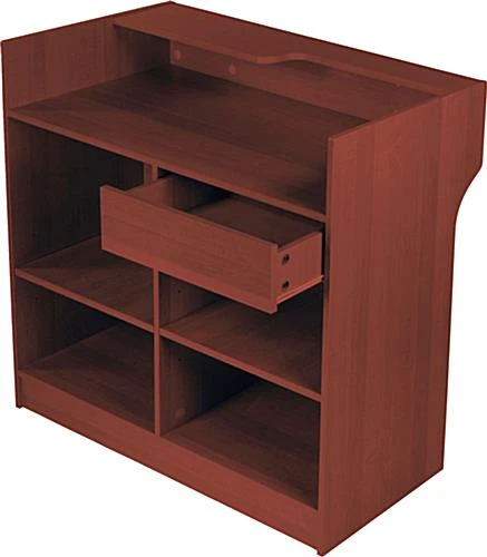 48" Cash Wrap W/ Adjustable Storage Shelves & Pull-out Drawer - Cherry - Image 2