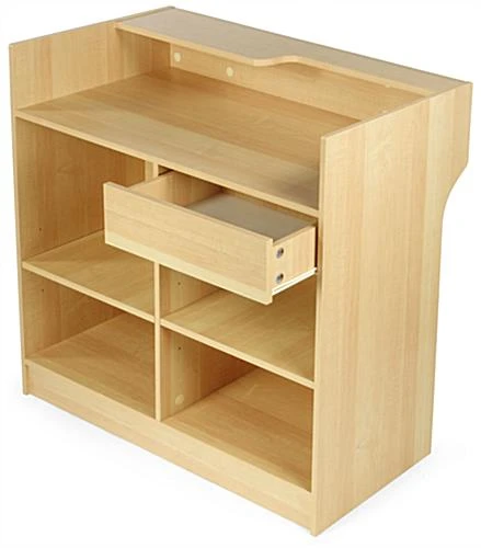 48" Cash Wrap W/ Adjustable Storage Shelves & Pull-out Drawer - Maple - Image 2