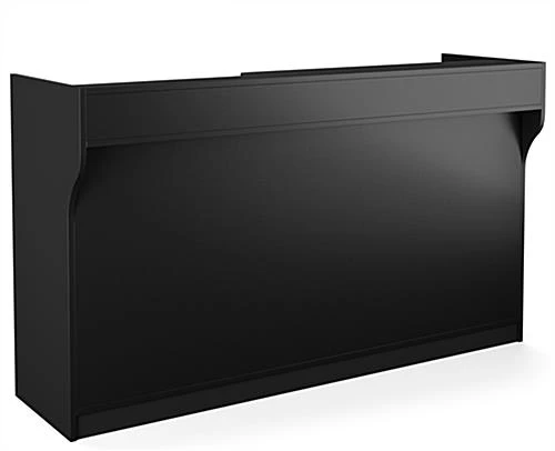 72" Cash Wrap W/ Adjustable Storage Shelves & Pull-out Drawer - Black