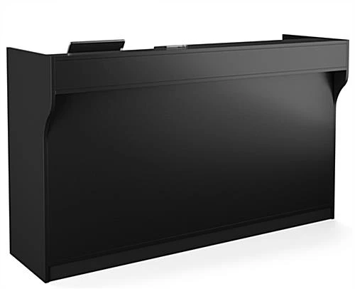 72" Cash Wrap W/ Adjustable Storage Shelves & Pull-out Drawer - Black - Image 2