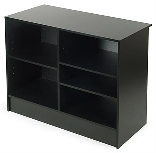 Store Cash Wrap Counter: 48" Wide Low Style - Black Melamine - Image 2