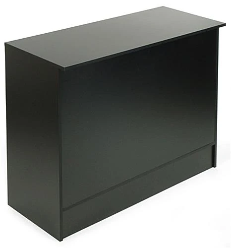 Store Cash Wrap Counter: 48" Wide Low Style - Black Melamine
