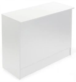 48" White Cash Wrap W/ 3 Adjustable Storage Shelves & Flat Top