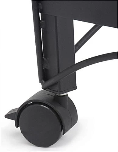 14"w Metal Shelving Display W/ Wheels, 3 Shelves & Header - Black - Image 4
