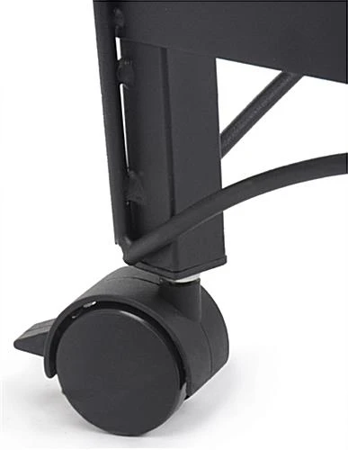 20"w Metal Shelving Display W/ Wheels, 3 Shelves & Header - Black - Image 5