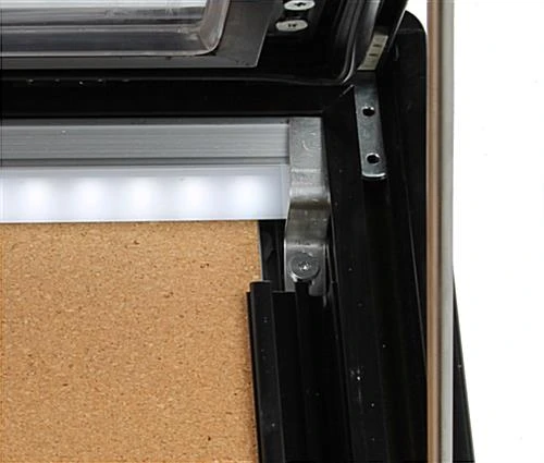 36 X 26 Enclosed Cork Board For Outdoors, Illuminated, With Locking Door - Black - Image 5
