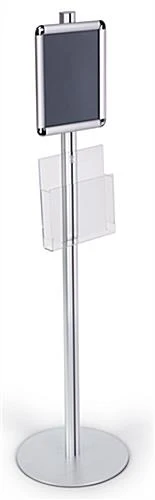 8.5 X 11 Sign Stand, Snap Open, Acrylic Pocket For 8.5x11 Magazines, Silver - Image 2