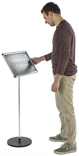 17 X 11 Sign Stand For Floor, Tilting, Snap Open - Silver - Image 6