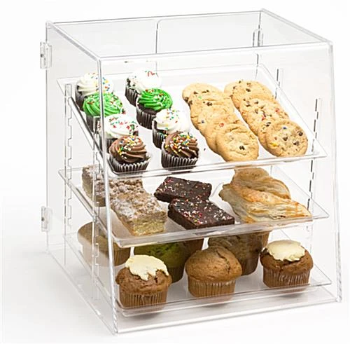 Acrylic Food Display Case With (3) Plastic Shelves