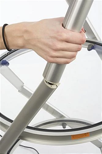 80.25" Portable Round Twist Tower W/Shelves, Top Light, White & Clear Panels - Silver - Image 7