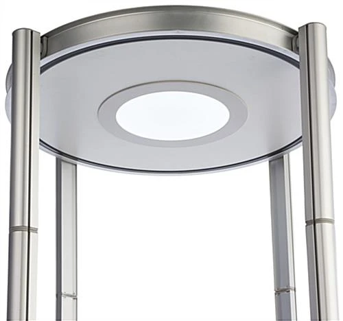 80.25" Portable Round Twist Tower W/Shelves, Top Light, White & Clear Panels - Silver - Image 10