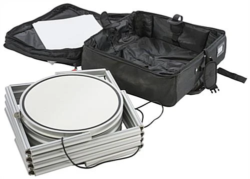 80.25" Portable Round Twist Tower W/Shelves, Top Light, White & Clear Panels - Silver - Image 12