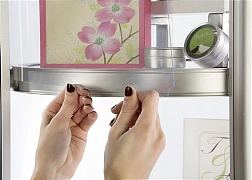 80.25" Portable Round Twist Tower W/Shelves, Top Light, White & Clear Panels - Silver - Image 8