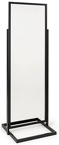 Floor Standing Sneeze Shield With Clear Acrylic Panel, Top Loading - Black