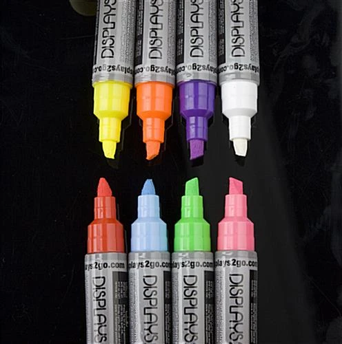 Liquid Chalk Markers, 3/16" Chisel Tip - Set Of 8 Neon Colors - Image 3