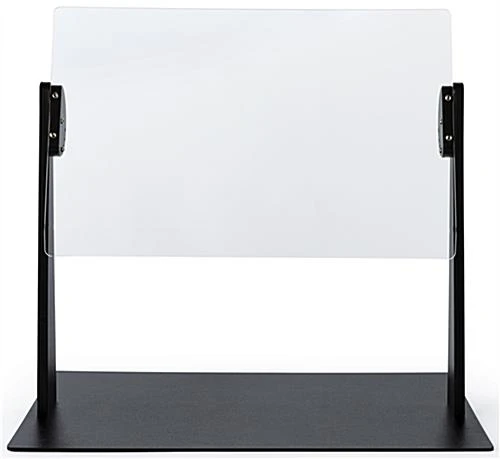 Countertop Sneeze Shield, Adjustable Barrier, 90º Tilting Range, Acrylic - Black - Image 4