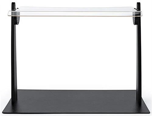 Countertop Sneeze Shield, Adjustable Barrier, 90º Tilting Range, Acrylic - Black - Image 3
