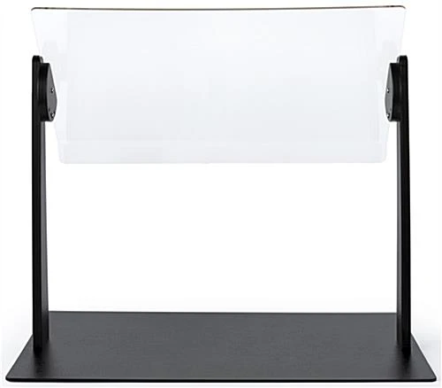 Countertop Sneeze Shield, Adjustable Barrier, 90º Tilting Range, Acrylic - Black - Image 2
