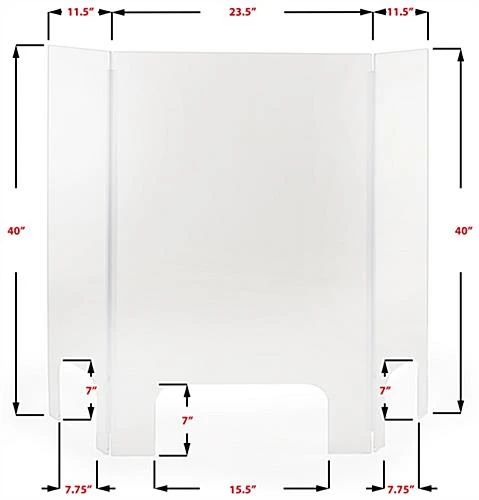 Countertop Sneeze Shield, Acrylic, Three Panels - Clear - Image 5