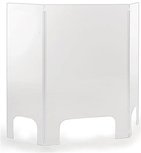 Countertop Sneeze Shield, Acrylic, Three Panels - Clear