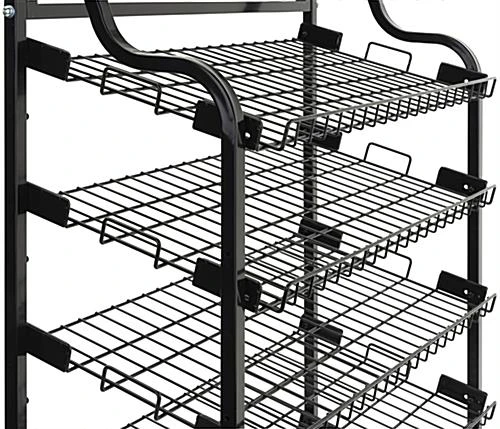 39.5" Wire Racks W/ (3) Pre-Printed Panels, 4 Locking Caster Wheels - Mobile Pickup - Image 5