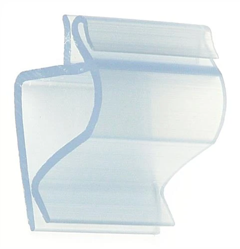 Clip-on Price Tag Holders Fit 1/2-inch Edges, Front Facing, Set Of 25 - Clear