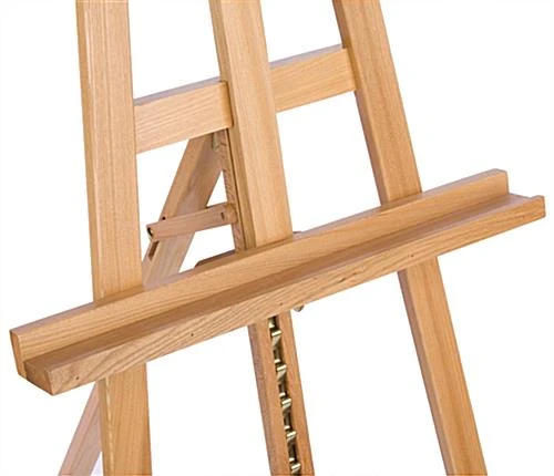 Wood Art Easel For Floor With Adjustable Top Clamp And Bottom Support Bar - Natural - Image 4