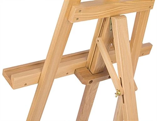 Wood Art Easel For Floor With Adjustable Top Clamp And Bottom Support Bar - Natural - Image 6