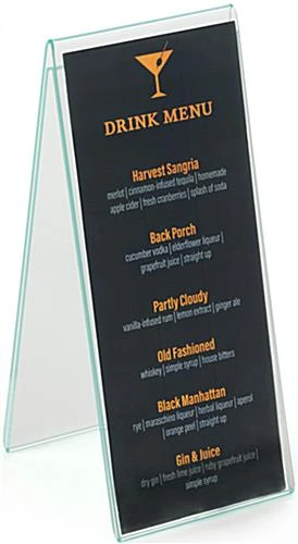 Workshop Series 4.25β X 11β Acrylic Table Tent, Side Insert, Double Sided - Clear