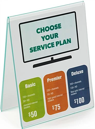 Workshop Series 8.5β X 11β Acrylic Table Tent, Side Insert, Double Sided - Clear